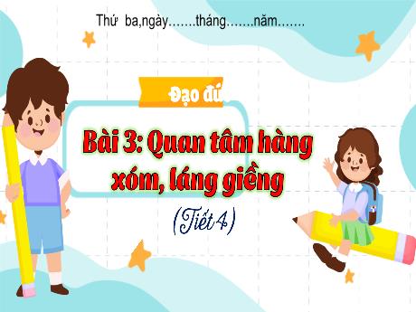 Bài giảng Đạo đức 3 (Kết nối tri thức) - Bài 3: Quan tâm hàng xóm láng giềng (Tiết 4) - Trần Thị Ánh Tuyết