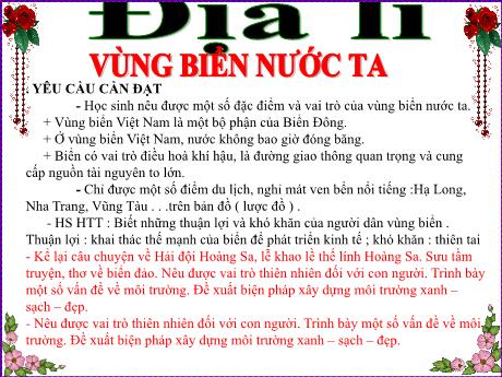 Bài giảng Địa lí 5 - Bài 5: Vùng biển nước ta - Lê Thị Kiều