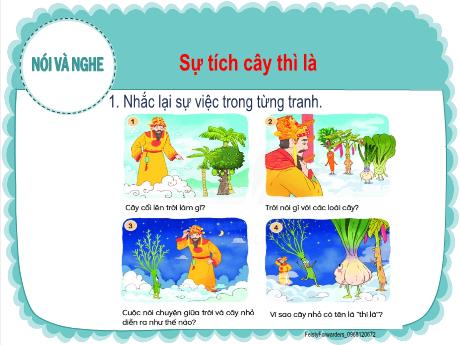Bài giảng Tiếng Việt 2 (Nói và nghe) Kết nối tri thức - Bài: Sự tích cây thì là - Lê Thị Kiều