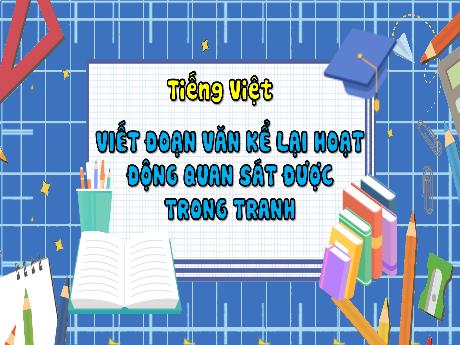 Bài giảng Tiếng Việt 3 (Luyện viết đoạn) Kết nối tri thức - Bài: Viết đoạn văn kể lại hoạt động quan sát được trong tranh - Trần Thị Ánh Tuyết