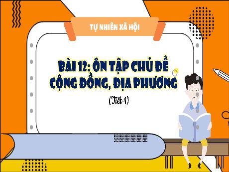 Bài giảng Tự nhiên và xã hội 3 (Kết nối tri thức) - Bài 12: Ôn tập chủ đề cộng đồng, địa phương (Tiết 1) - Trần Thị Ánh Tuyết