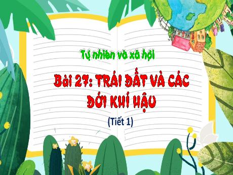 Bài giảng Tự nhiên và xã hội 3 (Kết nối tri thức) - Bài 27: Trái Đất và các đới khí hậu (Tiết 1) - Trần Thị Ánh Tuyết