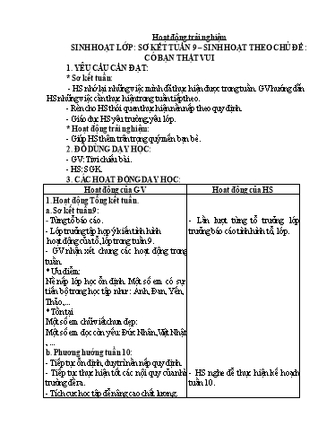 Giáo án Lớp 2 (Kết nối tri thức) - Tuần 10 - Năm học 2024-2025 - Trần Thị Ánh Tuyết