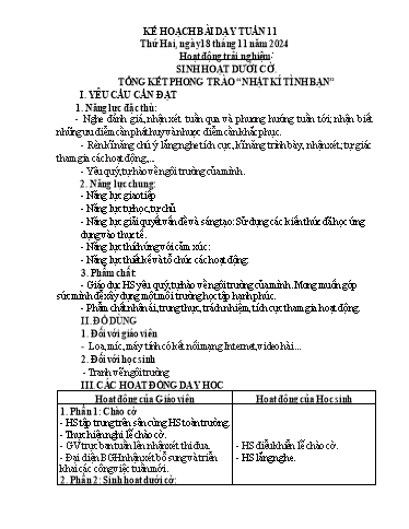 Giáo án Lớp 2 (Kết nối tri thức) - Tuần 11 - Năm học 2024-2025 - Phan Thị Ánh Tuyết
