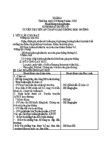 Giáo án Lớp 2 (Kết nối tri thức) - Tuần 3 - Năm học 2023-2024 - Phan Thị Ánh Tuyết