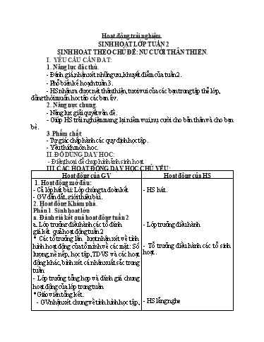 Giáo án Lớp 2 (Kết nối tri thức) - Tuần 3 - Năm học 2024-2025 - Phan Thị Ánh Tuyết