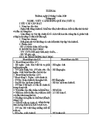 Giáo án Lớp 2 (Kết nối tri thức) - Tuần 34 - Năm học 2023-2024 - Phan Thị Ánh Tuyết