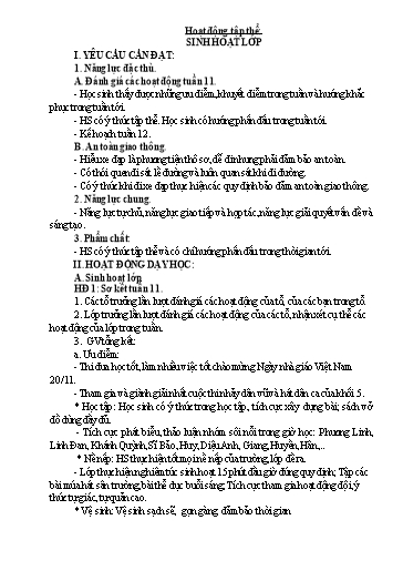 Kế hoạch bài dạy Lớp 5 - Tuần 12 - Năm học 2023-2024 - Lê Thị Kiều