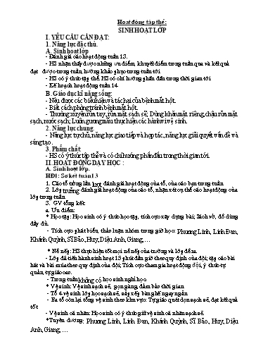 Kế hoạch bài dạy Lớp 5 - Tuần 14 - Năm học 2023-2024 - Lê Thị Kiều
