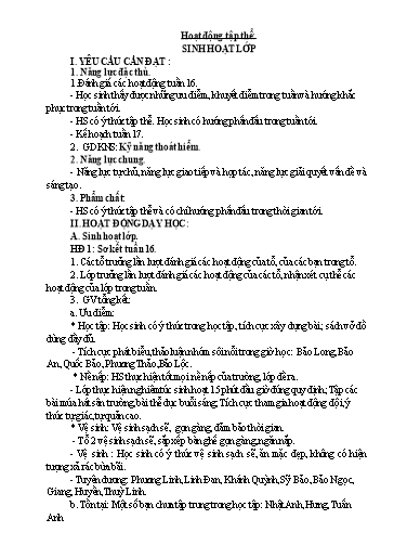Kế hoạch bài dạy Lớp 5 - Tuần 17 - Năm học 2023-2024 - Lê Thị Kiều